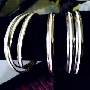 Napier Gold and White Bangle Bracelets